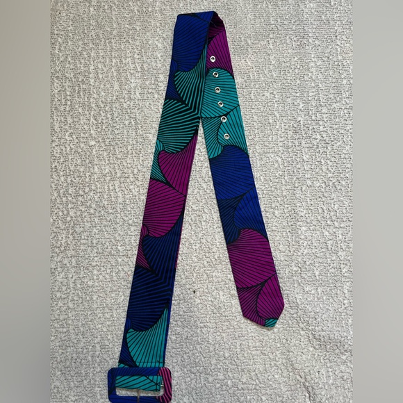 Mae Oti African Ankara Wax Print Peplum Top Full Zip Blouse Size S - Picture 7 of 17